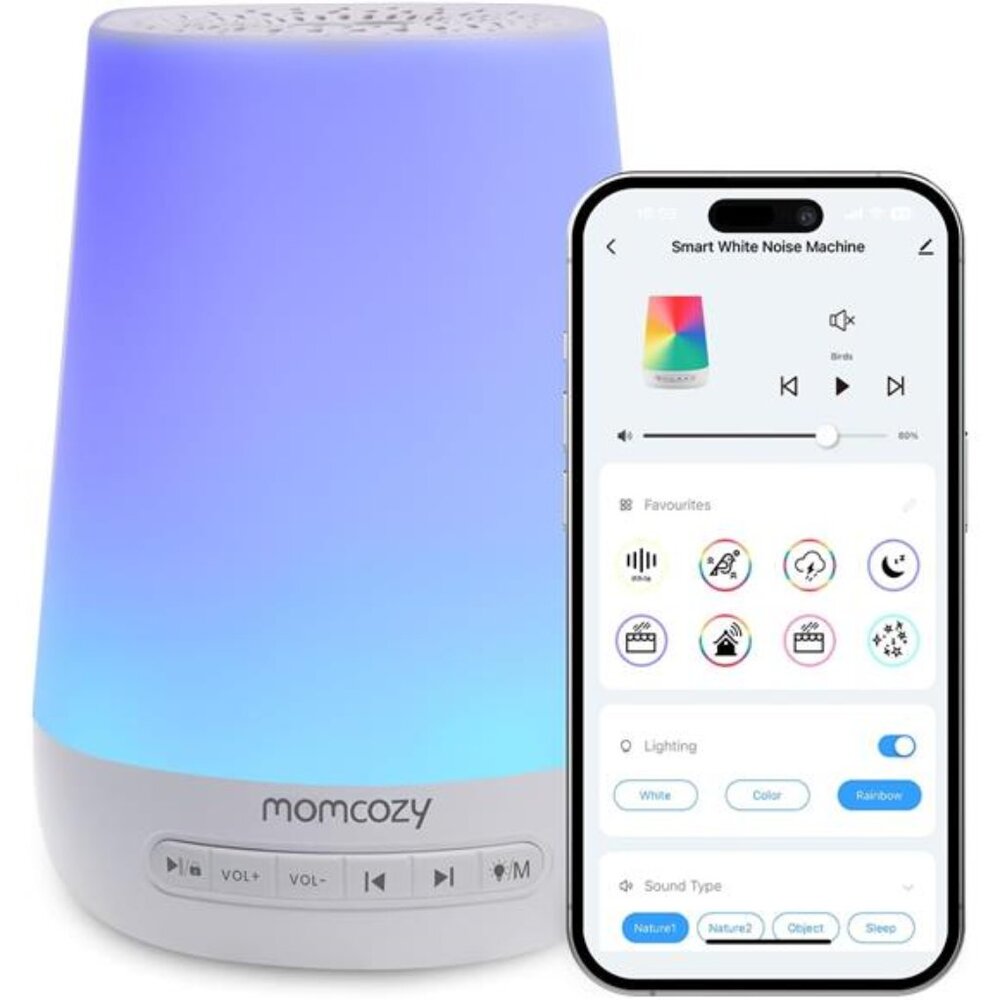 Baby Sound Machine, Momcozy White Noise Machine for Baby Sleeping with Night